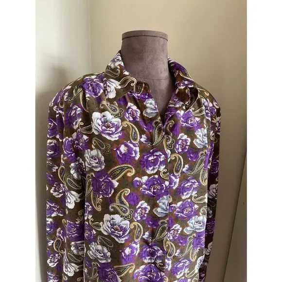 💜 Vintage Floral Paisley Blouse - Picture 2 of 10